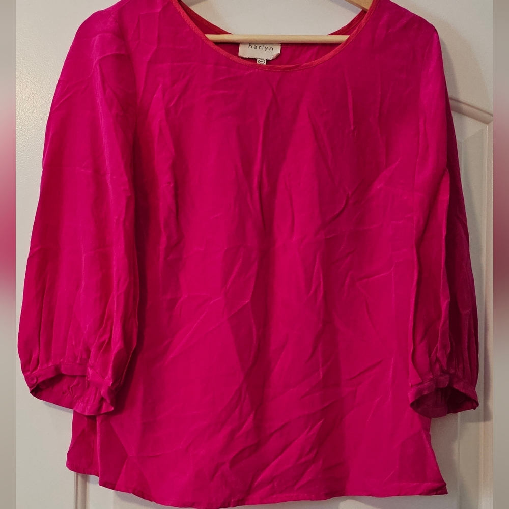 Vibrant Pink Silk Women's Top